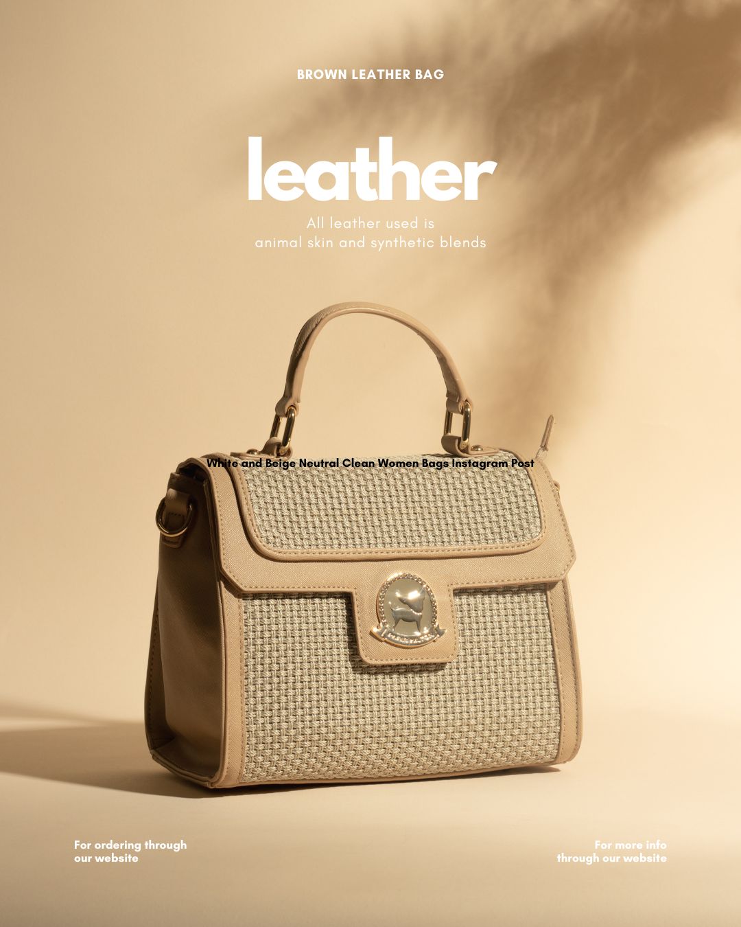 White and Beige Neutral Clean Women Bags